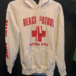 Beach Patrol White and Red Hoodie